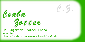 csaba zotter business card